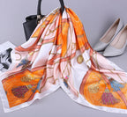 Fashion Kerchief Silk Satin Neck Scarf For Women Print Hijab Scarfs Female 90*90cm Square Shawls and Wraps Scarves For Lady