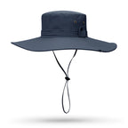 12cm Large Brim Women Sun Hat Summer Solid Color Fold Up The Cowboy Hat Waterproof Outdoor Hiking Camping Mountain Bucket Cap