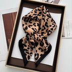 Luxury Floral Print Female Satin Neck Scarf Square Hair Scarves Foulard Head Band Shawls Wraps Neckerchief Bandana Women