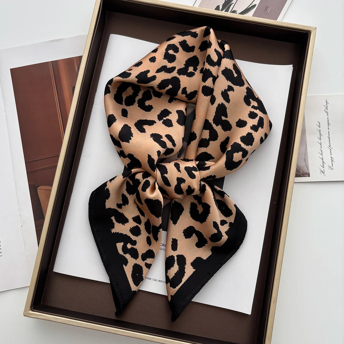 Luxury Floral Print Female Satin Neck Scarf Square Hair Scarves Foulard Head Band Shawls Wraps Neckerchief Bandana Women