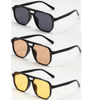 Women Men Square Sun Glasses Retro Polygon Sunglasses Female Black Vintage Fashion Ladies Sunglasses Double Beam Eyeglasses