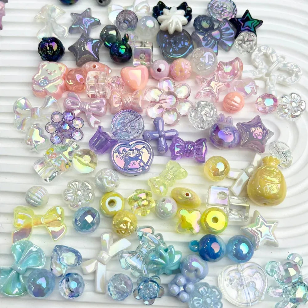 20g Y2K Acrylic Assorted Beads Flower Sweetheart Butterfly Candy Kawaii Aesthetic Beads for Bracelets DIY Jewelry Making Supply