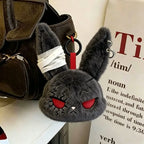 Gothic Bunny Plush Keychain RabbitBag Charm with Bandage Desian Kawaii Key Ring Pendant Car Bag Ornament Gift To