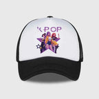 K-POP Girl Group Printed Mesh Cap, Breathable Summer Baseball Cap, Adjustable Unisex Sun Hat, Perfect for K-Pop Fans