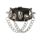 Punk Bracelets PU Leather Studded Bracelet Adjustable Goth Cuff Bracelet Gothic Rivet Buckle Wristband for Men Women Emo Jewelry