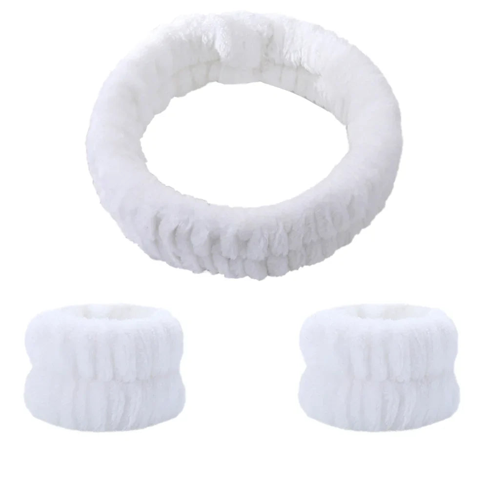 Face Wash Wristband Set Women's Headband Wristbands Absorbent Waterproof Wristbands Makeup Face Wash Hair Bands