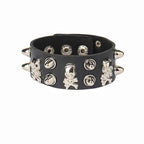Punk Bracelets PU Leather Studded Bracelet Adjustable Goth Cuff Bracelet Gothic Rivet Buckle Wristband for Men Women Emo Jewelry