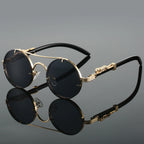 Vintage Round Double Bridge Sunglasses Retro Fashion Eyewear