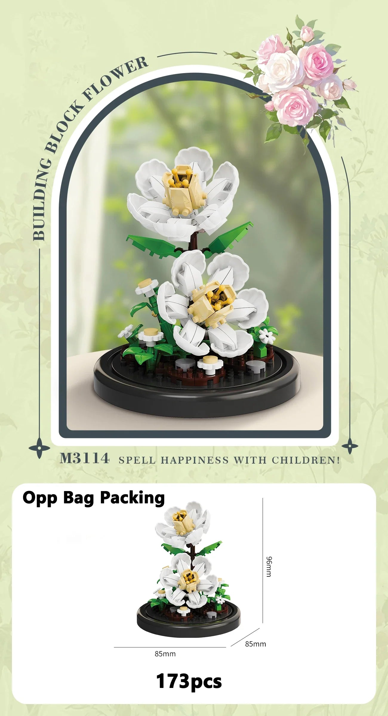 Eternal Flower Bouquet Bonsai Micro Building Blocks Set