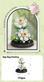 Eternal Flower Bouquet Bonsai Potted Plant Micro Building Blocks Model Home Decoration Puzzle Toys Kids Birthday Christmas Gifts
