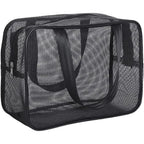 Portable Mesh Shower Storage Bag Large Capacity Travel Toiletry Organizer