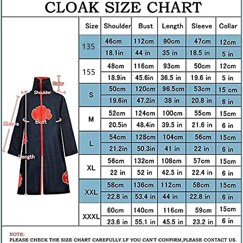 Akatsuki Anime Cosplay Costume Red Cloud Robe Set