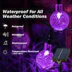 LED Solar String Lights Outdoor Crystal Ball String Light 8 Modes Lighting Solar Camping Lamp for Halloween Christmas Decoration