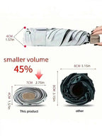 7.5 Inch/19cm Mini Folding Umbrella, Portable Outdoor Sun Umbrella, UV Protection Sunshade Umbrella With Carrying Bag, Sunscreen, 6 Ribs + Thickened Black Waterproof Coating, Ideal For Outdoor, Travel, Summer Sunscreen, Windp