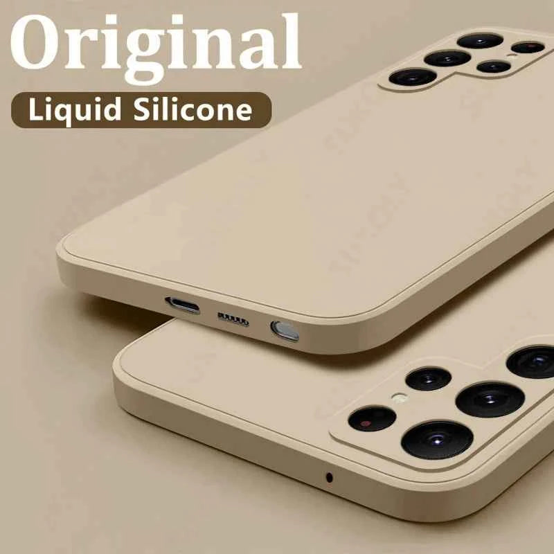 Case For Samsung Galaxy S26 S24 S23 S22 S25 Ultra S24 FE A57 A56 A55 A16 A17 5G S25 Edge Shockproof Liquid Silicone Phone Cover
