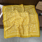 2025 Silk Shawl Print Headscarf Cat Hair Wrap Neckerchief Female Satin Square Scarf For Women Headband Foulard Hijab Bandana