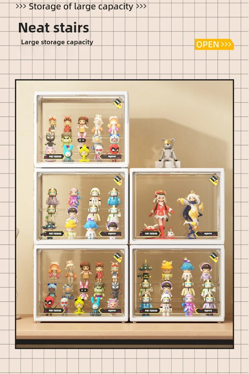 Three Layer Acrylic Display Rack Transparent Showcase Handmade Anime Car Model Blind Box Storage Box Jewelry Sorting Box