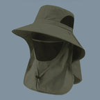 Summer Sun Hats UV Protection Outdoor Hunting Fishing Cap For Men Women Hiking Camping Visor Bucket Hat Neck Flap Fisherman Hat