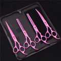 Pet Grooming Scissors Purple Dragon Japan Stainless Pink Curved Scissors For Dogs Dog Thinning Scissors Pet Chunker Shears Z3003