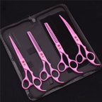 Pet Grooming Scissors Purple Dragon Japan Stainless Pink Curved Scissors For Dogs Dog Thinning Scissors Pet Chunker Shears Z3003