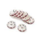 30pcs/lot 12mm Wave Side Rhinestone Spacer Beads Colorful Crystal Metal Rondelle for Jewelry Making Diy Crafts Accessories