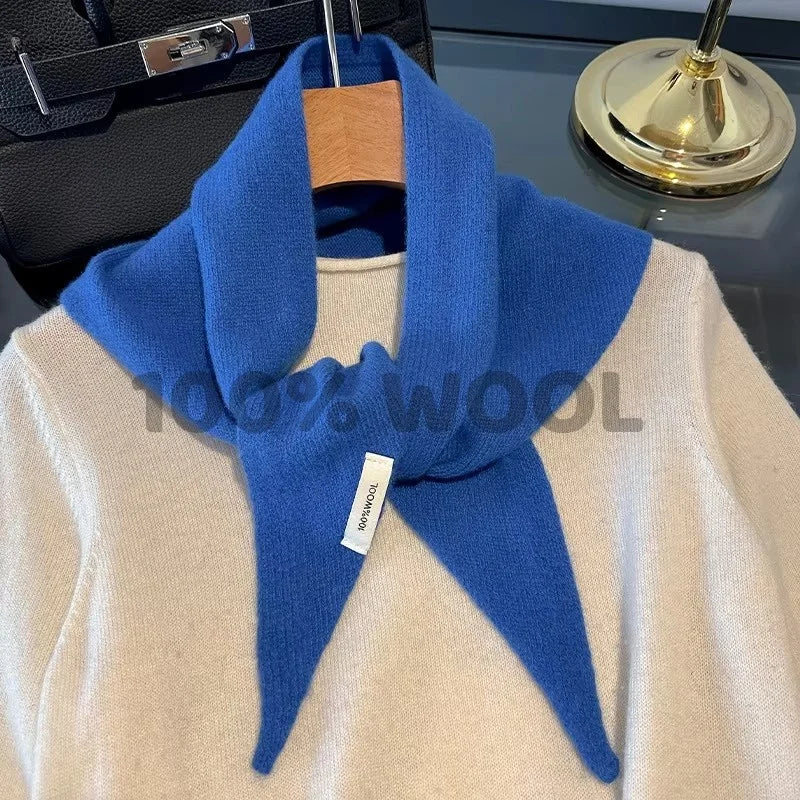 100% Wool Winter Scarf For Women Long Warm Cashmere Scarves Hijab Solid Lady Shawl Wrap Female Pashmina Bandana Head Scarfs New