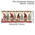 Christmas Short Curtains Valances Merry Christmas Decorations For Home 2026 Xmas Navidad Kitchen Bedroom Ornaments New Year 2027