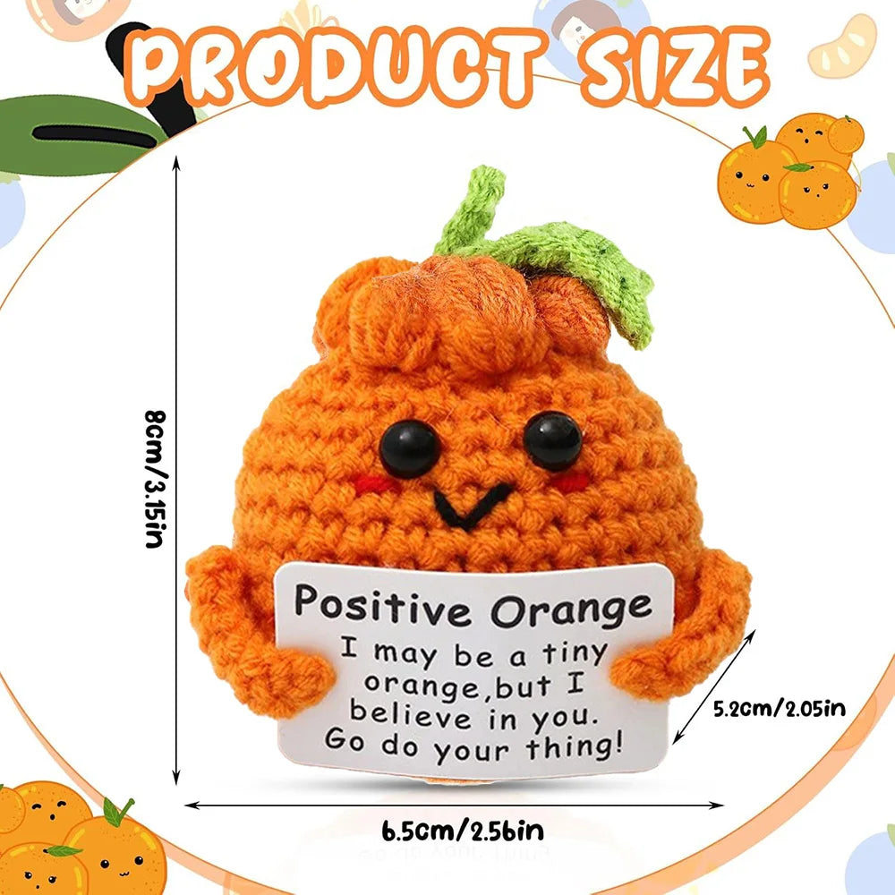 Positive Energy Duck Doll Hug Pocket Mini Handmade Plush Wool Knitting Dolls Funny Emotional Support Crochet Gift for Birthday