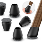 16PCS Black Chair Leg Protectors Foot Cover Diagonal with Thick Wrap Felt Pads Silicone Furniture Table Feet For Hardwood Floors