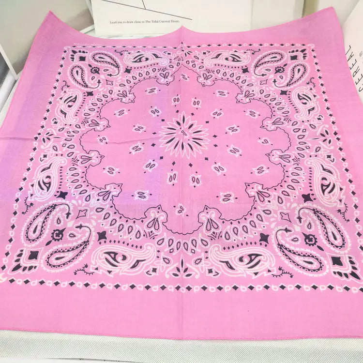 New Fashion Hip Hop 100% Cotton Bandana Square Scarf Gradient Color Paisley Headband Printed For Women/Men/Boys/Girls