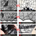 Halloween Lace Tablecloth – Bat & Skull Haunted House Party Decor
