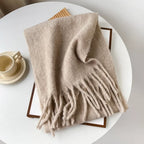 Pink Scarf Lady Autumn Winter Solid Simple Muffler Women Men Wool Blend Versatile Multi-color Soft Thermal Shawl Female Male