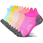 5 Pairs Performance Athletic Ankle Socks for Men and Women Ankle Support Low Cut Soft Tab Marathon Running Compression Socks