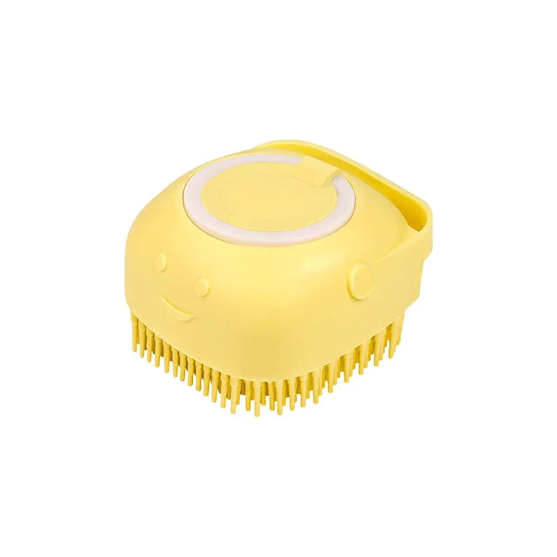 Dog Bathing Brush Pet Massage Brush Shampoo Dispenser Soft Silicone Brush Rubber Bristle for Dogs and Cats Shower Grooming Tool - WTN Essentials 