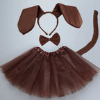 Animals  Children  Headband Tutu Skirt Tail Bow Kids  Girl Party Props Elephant Tiger Fox     Halloween Costume Cosplay