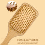 Natural Bamboo Air Cushion Hair Brush with Gift Box - Wooden Massage Comb for Smoothing Detangling Anti-Static Hair Care