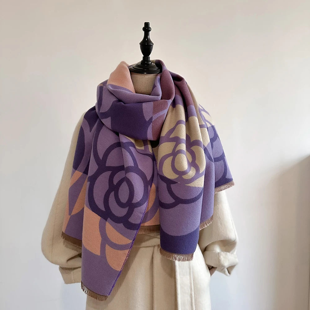Cashmere Scarf for Women Thick Warm Winter Blanket Brand Female Luxury Quality Shawl Wrap Bufanda 2024 Poncho Echarpe Pashmina
