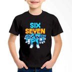 New Funny Six Seven Italian Brainrot 67 Number Graphic Print T-Shirt Boy/Girl Summer Short Sleeved Kids Comfortable Tshirt Top