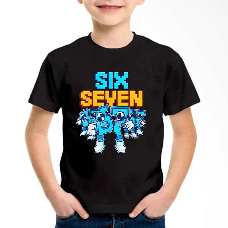 New Funny Six Seven Italian Brainrot 67 Number Graphic Print T-Shirt Boy/Girl Summer Short Sleeved Kids Comfortable Tshirt Top