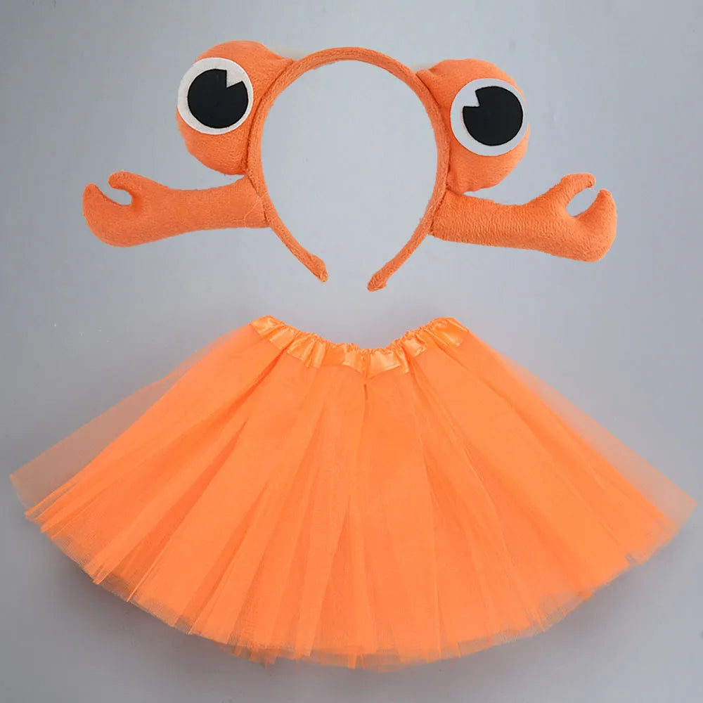 Animals  Children  Headband Tutu Skirt Tail Bow Kids  Girl Party Props Elephant Tiger Fox     Halloween Costume Cosplay