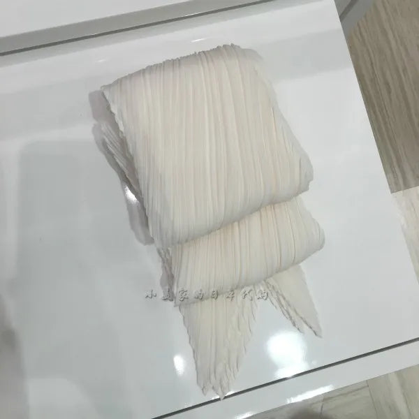 Miyake Pleated Women Scarf Shawl Fabric Korean Fashion Thin Sunscreen Scarf Foulard Femme Luxe Marque Hijabs for Woman