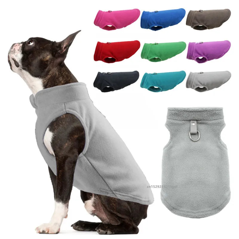 Winter Warm Dog Jacket with D-Ring – Cozy Pet Vest for Small Dogs & Cats