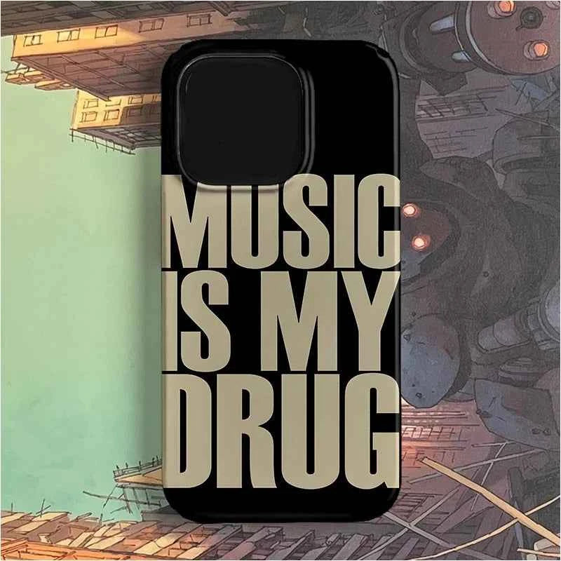 Love Music English Trendy Art Personalized Creative Phone Case for IPhone 16 15 14 13 12 11 Pro Max 7 8 Plus X XS XR Cover