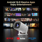 P30PRO Android 14 Smart Mini Projector WiFi6 BT 5.0 Supports 4K 1280 * 720P Supports Screen Mirroring Home Theater Projector
