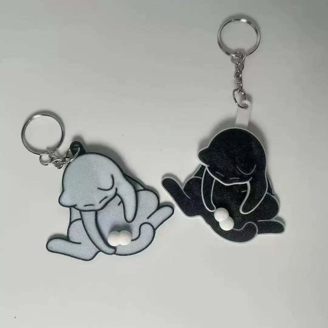Creative Play Egg Cat Keychain Rotatable Keychain School Bag Pendant Hand-Made Gift Decompression Toy Hot Sale