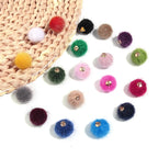 20pcs Plush Fur Covered Ball Beads Charms Multicolor Pompom Pendant For DIY Jewelry Making Necklace Bracelet Earring Accessories
