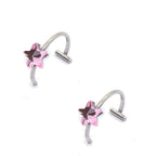 2PCS Trendy 10mm Stainless Steel Punk Clip on Fake Piercing Nose Wrap Lip Rings Unisex Nose Ring Women Men Tusk Body Jewelry