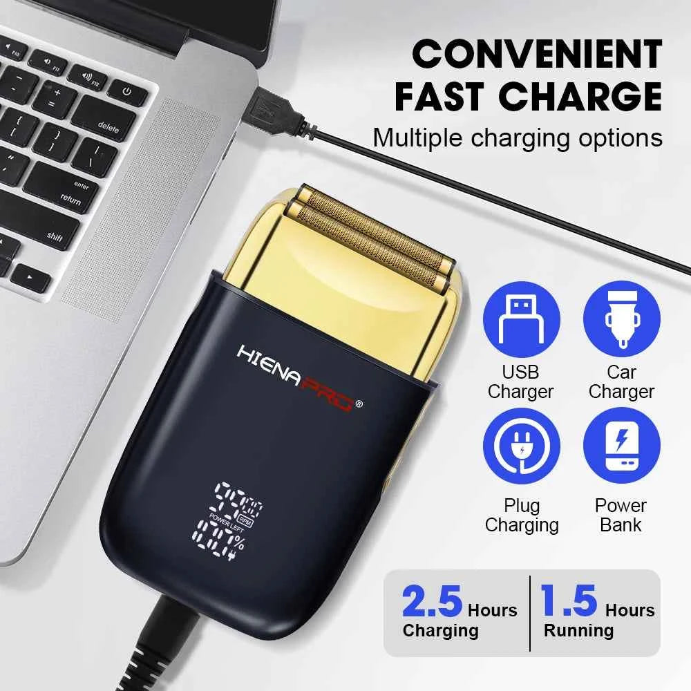 HIENA shaving machine men Electric shaver Hair clipper Rechargeable Metal Housing Pro Electric Shaver For Men Electric home