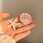 AWAYTR 2PCS Elegant Starfish Star Shell Hair Clips For Ladies Hairpins Summer Beach Holiday Party Barrettes Hair Accessories