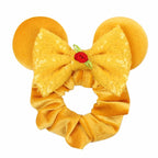Cute Mouse Ears Velvet Scrunchies Hairband Women Elastic Ponytail Holder Girls Sequin Bow 2023 Kids Party DIY Hair Accessories